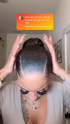 ProtectiveStyles | Love this version of the slick/sleek bun. 😍😍@_lalaronay | Save 4 Later #protectivestyles #naturalhair #hairbun | Instagram Natural Hair Ponytail, Natural Hair Bun Styles, Sleek Ponytail Hairstyles, Black Ponytail Hairstyles, Quick Natural Hair Styles, Hair Scarf Styles, Girls Natural Hairstyles