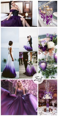 purple and white wedding color scheme