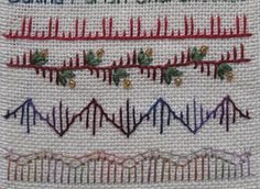 a cross stitch pattern with different types of stitches on the front and back of it