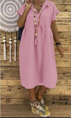 Women Plus Size Linen Cotton Short Sleeve Midi Dress Women Dresses Casual, Women Dresses Casual Summer, Chic Summer Dresses, Plus Size Linen, Dresses Casual Summer, Short Sleeve Summer Dresses, Short Sleeve Midi Dress, Linen Dress Women, Women Bodycon Dress