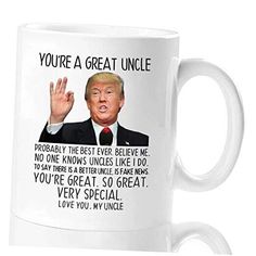 a white coffee mug with the words you're a great uncle on it