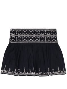 Lining1: 100% Cotton Embroidery thread 1: 100% Viscose Chic Embroidered Mini Skirt, Chic Skirt Bottoms With Floral Embroidery, Chic Floral Embroidered Skirt, Chic Skirt With Floral Embroidery, Chic Embroidered Skirt, Alessandra Rich, Paris Texas, Cotton Embroidery, Cotton Skirt