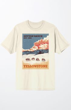 Yellowstone Vintage Style T-Shirt Graffic Tee Outfit Men, Yellowstone Poster, Destination Poster, Artist Merch, Yellowstone Dutton Ranch, Dutton Ranch, Pacsun Mens, Boy Toy, Mens Graphic T