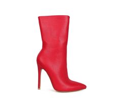 in stock Red High Ankle Mid-calf Boots For Winter, Red High Heeled Boots For Winter, Red High Ankle Heeled Boots For Winter, Fall Red High Heel Mid-calf Boots, Red High Heel Mid-calf Boots For Fall, Red High Ankle Heels For Winter, Red Heeled Boots With Reinforced Heel For Winter, Red High Ankle Boots With Reinforced Heel, Red High Heel Winter Boots