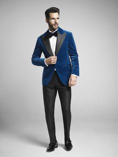 Blue Velvet Suit, Black And White Tuxedo, Suits Men Business, Dinner Jacket