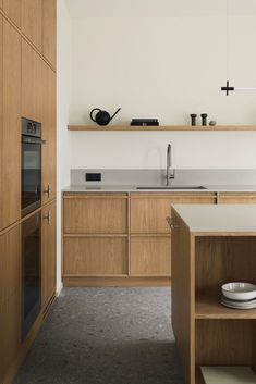 Commissioned to renovate an apartment in downtown Warsaw, local interior ... #scandinavian #kitchen #ideas Sunny Summer Day, Large Kitchen Island, Minimalist Apartment, Living Room Windows, Architecture Interiors, Minimalist Architecture, Scandinavian Interior