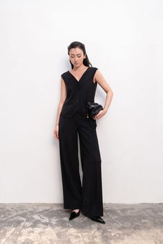 Micah Straight Wide Leg Crepe Ankle Length Pants | MEAN BLVD Elegant Vest, Mean Blvd, Rayon Top, Crepe Top, Leg Design, Ankle Length Pants, Fashion Icon, Silk Crepe, Crepe Fabric