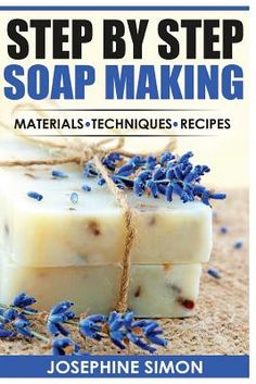 a book cover with soap and lavenders on the bottom, in front of it