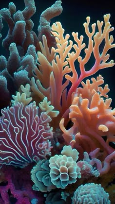 some corals and sea anemones in the water