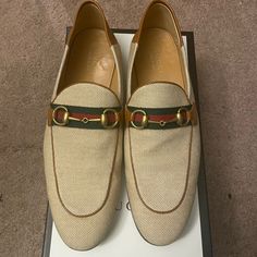 Reposhing This Item I Purchased From @Caprico1. Loved It, But Ready To Rotate For Something New. Questions? Leave A Comment Below! Gucci Tan Loafers, Designer Beige Slip-on Loafers, Gucci Designer Dress Shoes With Round Toe, Gucci Designer Dress Shoes For Galas, Designer Gucci Dress Shoes For Galas, Gucci Designer Dress Shoes With Branded Insole, Gucci Designer Slip-on Dress Shoes, Designer Gucci Slip-on Dress Shoes, Designer Slip-on Loafers With Horsebit Detail