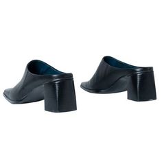 Features pointed toe and wide heel design Pointed Toe Mules With 4-inch Heel For Work, Business Mules With Sculpted Heel And Pointed Toe, Sleek Pointed Toe Mules With Deep Heel Cup, Pointed Toe Mules With Sculpted Heel For Office, Office Mules With Sculpted Heel And Pointed Toe, Business High Heel Mules, Chic Pointed Toe Mules For Business, Sleek Pointed Toe Mules With Padded Heel, Sleek Closed Toe Mules With Sculpted Heel