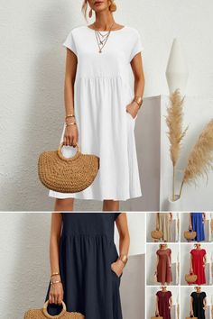 🌞Your favourite linen dresses will see you through the rest of summer, keeping you cool on sunny days. 😍Our 100% linen dress is voluminous with an easy relaxed fit. Flattering on all shapes and sizes with cute elasticated pockets. All Shapes, Dress Sewing, Dress Sewing Patterns, Calendar Template, Beautiful Quilts, Linen Dresses, Sewing Dresses, Linen Dress, Sleeve Cotton