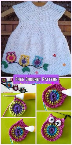 crochet pattern for a dress with flowers on it