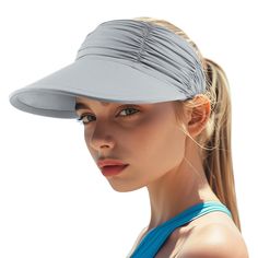 PRICES MAY VARY. Superior Quality: Women sun visor hat is made of New durable nylon & elastane material, which is feelling cool, smooth, water friendly, quick-dry and soft to the touch, excellent breathability and ventilation.The moisture transport system sweeps away sweat from hair and skin quickly, keeping you cool and dry even on the hottest days. Reliable Sun Protection: Summer sun hat for women designed with UPF 50+ UV protection, offers unbeatable defense against harmful rays. Its 3.9" wid Lightweight Solid Sun Hat With Uv Protection, Lightweight Breathable Summer Hat, Lightweight Solid Sun Hat, One Size Fits Most, Breathable Adjustable Sun Hat, Breathable Adjustable Solid Sun Hat, Breathable Bucket Sun Hat For Summer, Solid Breathable Sun Hat With Adjustable Fit, Summer Breathable Bucket Sun Hat, Lightweight Breathable Brimmed Sun Hat