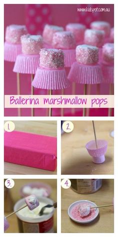 instructions to make pink marshmallow pops for birthdays or any special occasion in the house