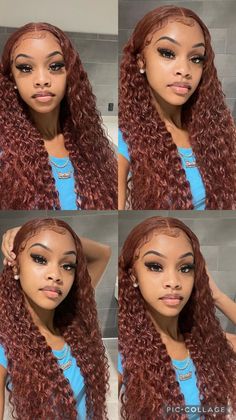 Curly Ginger Wig, Frontal Wig Hairstyles, Ginger Hair Color, Protective Hairstyles Braids, Pretty Braided Hairstyles, Human Hair Wig