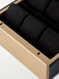 Carefully handcrafted in Canada, Charles Simon's 'Spence' watch box is an elegant way to store your collection. It's made from supple leather, lined in plush Alcantara and comes with six individual cushions to keep each timepiece safe and secure. Modern Formal Watch With Rectangular Case, Luxury Black Watch Accessories With Polished Finish, Modern Rectangular Watch Case For Formal Occasions, Modern Rectangular Case Watch Accessories For Formal Occasions, Modern Rectangular Case Watch Accessories For Formal Events, Luxury Leather Watch Accessories With Polished Finish, Modern Rectangular Watch Accessories For Formal Occasions, Luxury Black Rectangular Watch Accessories, Luxury Leather Watch