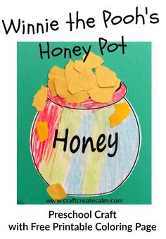 a paper cut out of a pot filled with honey pots and the words, winnie the pooh's honey pot