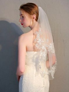 Details:Sheer \nDetails:Flowers \nColor:Beige \nMaterial:Polyester \nComposition:100% Polyester \nType:Cathedral Veil \nElement:Embroidery \n Cheap Wedding Veil, Short Veils Bridal, Veil Short, Soft Tulle Veil, Ivory Bridal Veil, Wedding Veils Short, Tulle Wedding Veil, Veil Length, Short Veil