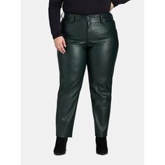 Youre city-chic in a heartbeat with Terra & Skys Faux-Leather Pants. These straight-leg pants are crafted in a premium faux leather and designed for a sleek, sophisticated aesthetic and comfortable fit. A coveted style on every gals new season wishlist, these faux leather pants are ideal for any occasion, from casual outings to evening eventsall you need to do is pick the top and shoes! Only at Walmart. Size: 20W.  Color: Green.  Gender: female.  Age Group: adult. Sophisticated Aesthetic, Leather Pant, Plus Size Pants, Faux Leather Pants, City Chic, Straight Leg Pants, In A Heartbeat, New Season, Leg Pants