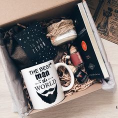 the best man in the world gift box with coffee mug, socks and other items