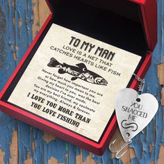 Heart Fishing Lure - Fishing - To My Man - You Are My Best Friend - Gfc26006 Fish Wedding, Groomsmen Boxes, Christmas Present Boxes, To My Man, Fishing Wedding, Bf Gifts, Fishing Gift, Holiday Images, My Man