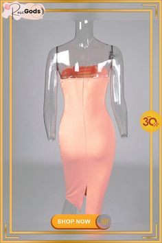 Solid Sleeveless Tube Bodycon Dress Tube Bodycon Dress, Measurement Chart, Color Pick, Hip Length, Sleeve Styles, Bodycon Dress