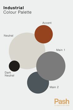 Industrial interior colour palette. Industrial Color Palette, Industrial Home Design, House Color Palettes, Interior Color Schemes, Interior Design Color, Industrial Interior Design, Grey Color Palette, Office Colors, Fantasy Homes