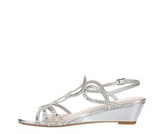 Maripe Selena Women s Wedge Sandal Tread grandly in the Maripe Selena women s wedge Sandal. With a sequined upper featuring a loopy design for extra flair, this buckled slingback strap Sandal adds some glamour to your look. The footbed soothes your foot, while the low wedge heel offers stable lift. Sequined upper Slingback buckle strapSquare peep toeLightly Padded footbed 2 wedge heel Silver Wedge Sandals With Rhinestones, Silver Synthetic Wedge Sandals With Round Toe, Elegant Silver Synthetic Wedge Sandals, Silver Wedge Heels With 4-inch Heel, Summer Synthetic Wedge Sandals With 4-inch Heel, Low Heel Wedges, Low Wedges, Rack Room, Rack Room Shoes