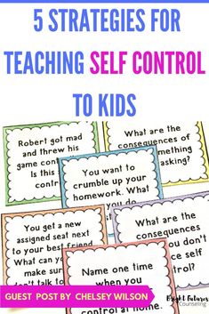 five activities for teaching self control to kids with the text, 5 stages for teaching self control