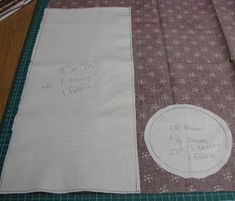 a piece of cloth with some writing on it