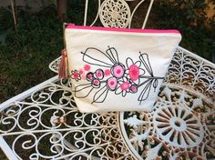 Fabric pouch bag hand embroidered with flowers, handmade, unique gift, one of a kind, carryall https://etsy.me/2UqtH02 #white #pink #zipperpouch #handmadepouch #cosmeticscase #carryallpouch #accessoriespouch #uniquegifts #whittepouchbag Daily Use Pink Hand Painted Bag, Pink Pouch For Daily Use, Pink Pouch For Daily Use In Spring, Pink Rectangular Pouch For Spring, Rectangular Pink Pouch For Spring, Handmade White Pouch Cosmetic Bag, Pink Embroidered Clutch Bag, Pink Floral Embroidered Clutch Bag, Pink Tote-style Cosmetic Bag As Gift