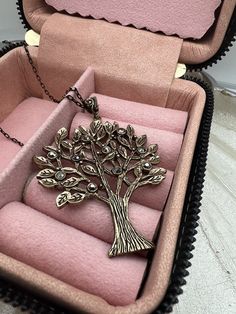 Luxury Elegant Jewelry With Tree Of Life, Golden Tree Necklace, Retro Tree, Bohemian Tree Of Life Pendant Jewelry, Unique Tree Of Life Pendant Necklace, Unique Sterling Silver Tree Of Life Necklace, Bronze Jewelry, Tree Necklace, Vintage Life