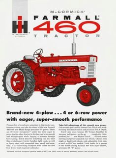 an old farmall tractor advertisement with the words h4, 4 - plow