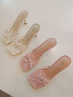 Our kitty bow heel is a dream. Featuring two bow details on delicate straps and a low kitten heel. She will elevate any outfit and is perfect for as a wedding heel. Sizing: true to size - Open square toe - Double bow design - Approx. 2.5" kitten heel Pink Heels Outfit, Hoco Shoes, Kitty Heels, Kitten Heels Outfit, Casual Heels Outfit, Pink Kitten Heels, Closet Planning, Kitten Heel Boots, Heels Aesthetic