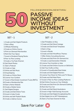 an info sheet with the words passive, increme and without investment written on it