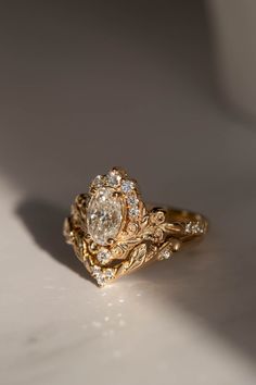 a close up of a ring on a table