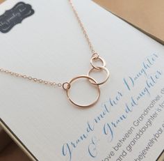 simple and modern necklace for everyday. available in sterling silver, vermeil gold, rose gold finish each diameter of the circle link--19mm, 12mm, 10mm Grandma Baby Announcement, Birthday Gift For Grandma, Girlfriend Necklace Gift, Eternity Necklace, Interlocking Circle Necklace, Trendy Chokers, Delicate Choker, Silver Link Necklace, Grandson Gift