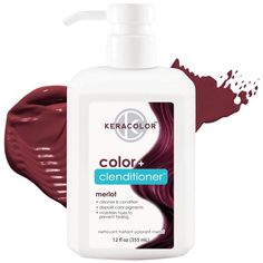 Keracolor Clenditioner Hair Dye in Merlot is a semi-permanent color depositing conditioner designed to infuse your hair with a rich, deep merlot red hue while providing essential conditioning benefits. This 12 oz bottle delivers a luxurious red tone reminiscent of a fine wine, offering a striking color transformation along with nourishing care. Its dual-action formula not only enhances your hair’s color but also keeps it soft, shiny, and well-hydrated. Keracolor Clenditioner, Color Depositing Conditioner, Merlot Color, Dyed Red Hair, Red Tone, Semi Permanent Hair Color, Temporary Hair Color, Permanent Hair Color, Semi Permanent