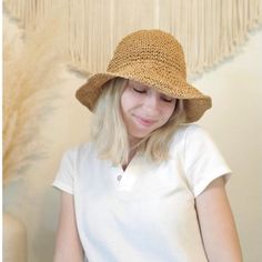 Brand New In Original Packaging, Never Opened Or Used. Super Cute And D Light Woven Bucket Hat. Neutral Straw Bucket Hat Color Tan. Perfect For The Summer. Woven Bucket Hat, Rose Accessories, Straw Bucket Hat, Summer Rose, Rose Boutique, Summer Women, Bucket Hat, New Color, Knit Crochet