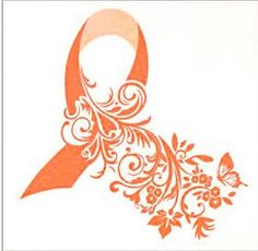 an orange ribbon with flowers and butterflies is on the side of a white card that says,