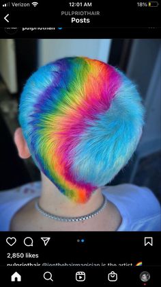 Colourful Buzzcut, Rainbow Buzzcut, Shaved Colored Hair, Squiggle Aesthetic, Buzzed Hair Dye Designs, Pixie Haircut Color