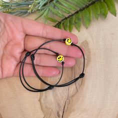 Wax Cord Bracelet Smiley Face Bracelet Matching Bracelets - Etsy Morocco Casual Yellow Friendship Bracelets, Adjustable Smiley Face Bracelets As Gift, Casual Adjustable Smiley Face Friendship Bracelets, Casual Adjustable Smiley Face Bracelets, Casual Adjustable Smiley Face Bracelet, Casual Jewelry For Best Friend Gift, Adjustable Smiley Face Bracelet As Gift, Adjustable Smiley Face Jewelry Gift, Adjustable Smiley Face Jewelry For Gifts