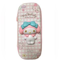 Sanrio My Melody Zipper Pencil Case W/ Squishy Melody New My Melody Pencil Case, Cute Pink Stationery For Personal Use, Cute Portable Pink Pencil Case, Cute Pink Portable Stationery, Playful Pink Portable Pencil Case, Cute Pink Stationery With Pen Holders, Kawaii White Pencil Case With Pen Slots, Portable White Stationery, Cute Pink Pencil Case With Pen Slots