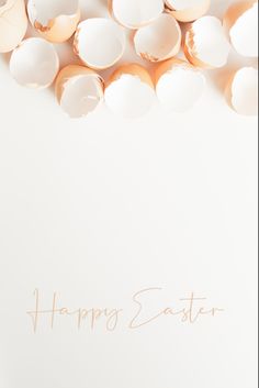 an easter card with eggs and the words happy easter