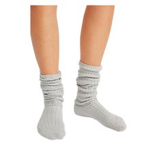 Staple Slouch Socks in Grey Introducing the must-have Staple Slouch Socks in Grey. Add a touch of comfort and luxury to your sock collection with these ultra-soft and cozy socks. Featuring a chunky, ribbed knit design and a slouchy silhouette, these socks also include a seamed heel and toe for added durability. Elevate your sock game with these essential staples. Soft Gray Casual Socks, Womens Slouch Socks, Sporty Gray Sweat-resistant Socks, Gray Sweat-resistant Socks, Cozy Snug Gray Socks, Slouch Socks, Sock Game, Cozy Socks, Knitting Designs