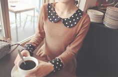 AUTUMN // I NEED THIS POLKA DOT SHIRT Librarian Wardrobe, Catholic Fashion, Silhouette Mode, Bridget Bardot, Mrs Hudson, Lady Like, Mode Vintage, Pan Collar, Looks Style