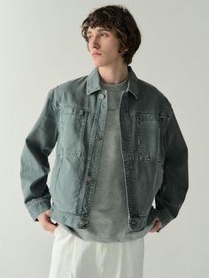 Cut from lightweight cotton denim, this denim jacket is versatile to coordinate with your wardrobe and comfortable to wear. It's finished with garment dye so features natural color and vintage mood.- Collared neck- Button fastenings- Double chest pockets- Two front welt pockets- Buttoned tab on the back - Relaxed fit- Garment dyeing Utility Washed Blue Denim Jacket With Pockets, Casual Washed Long Sleeve Utility Jacket, Denim Blue Cotton Utility Jacket For Fall, Washed Blue Cotton Denim Jacket With Pockets, Casual Everyday Washed Utility Jacket, Casual Long Sleeve Washed Utility Jacket, Everyday Washed Blue Denim Jacket With Pockets, Everyday Washed Blue Outerwear With Pockets, Light Wash Utility Jacket With Pockets