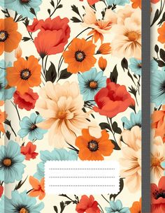 an open notebook with colorful flowers on it