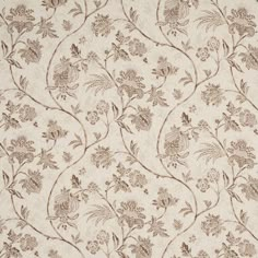 a white and brown wallpaper with flowers on it